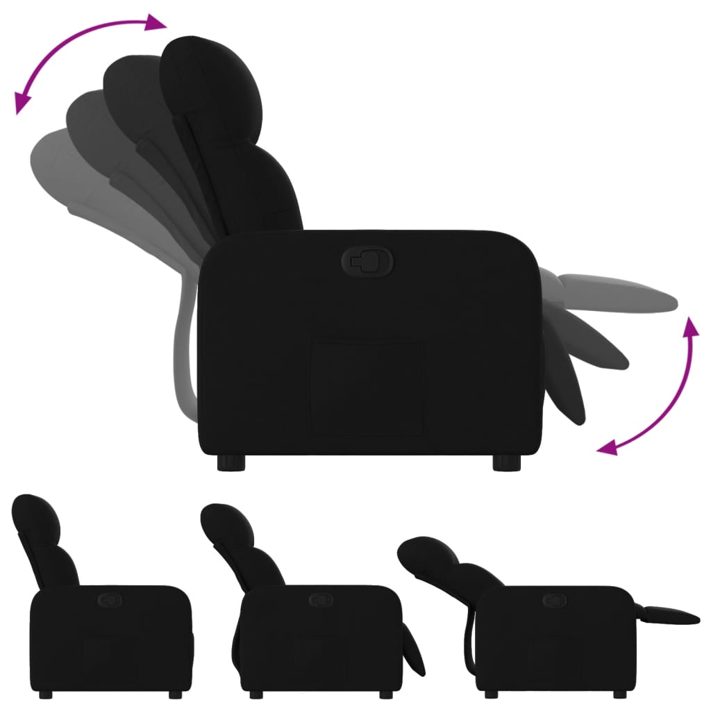 Fauteuil verstelbaar stof zwart is nu te koop bij PeponiXL, paradijselijk wonen!