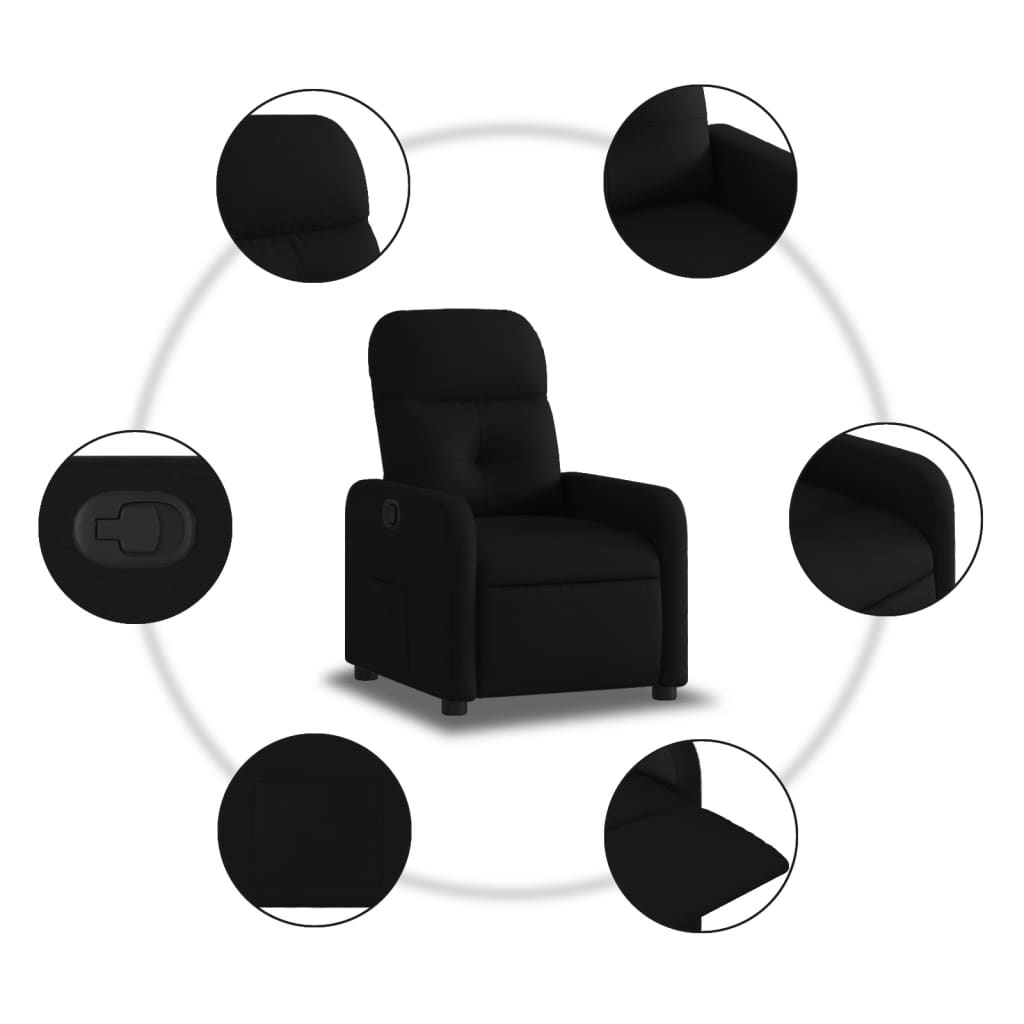 Fauteuil verstelbaar stof zwart is nu te koop bij PeponiXL, paradijselijk wonen!