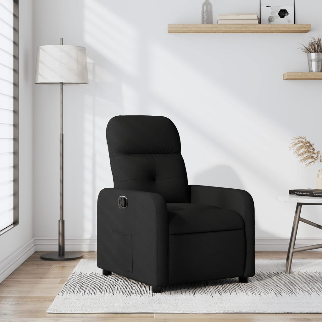 Fauteuil verstelbaar stof zwart is nu te koop bij PeponiXL, paradijselijk wonen!