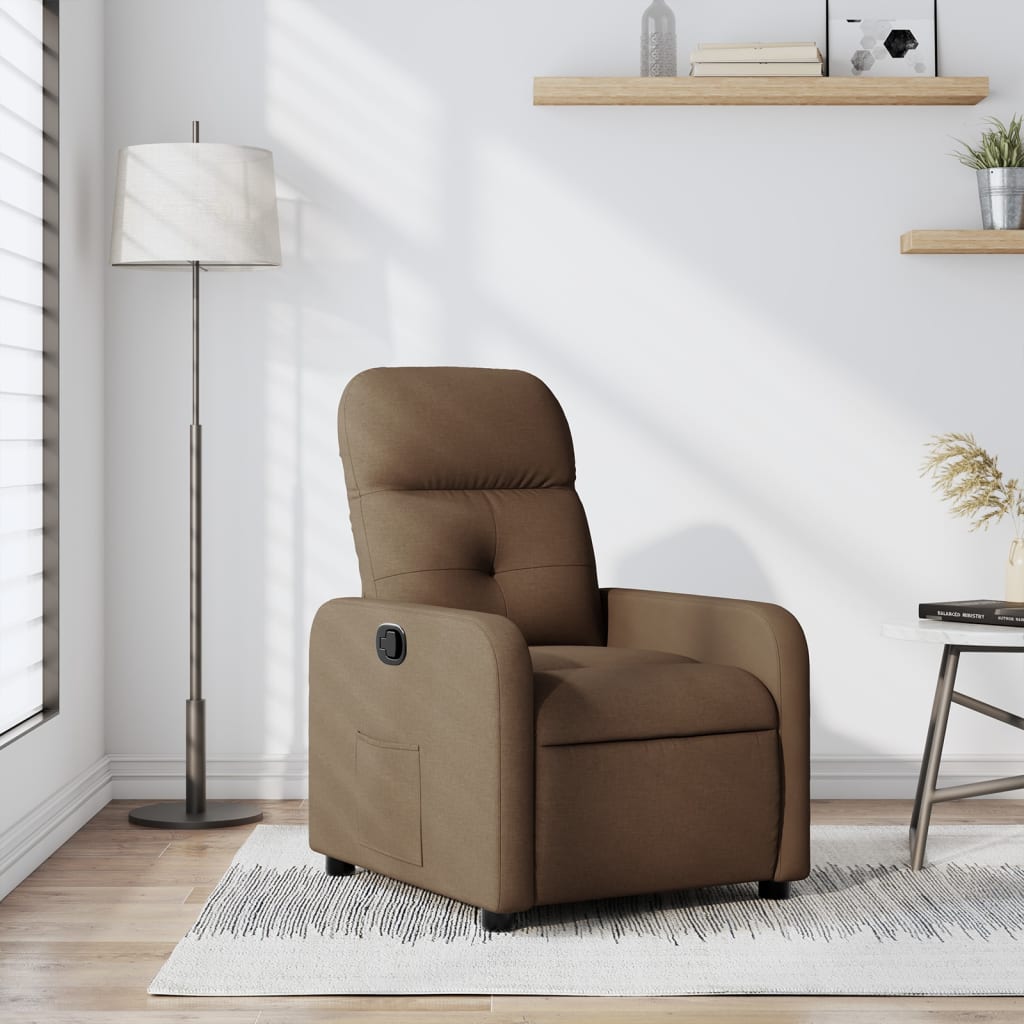 Fauteuil verstelbaar stof bruin is nu te koop bij PeponiXL, paradijselijk wonen!