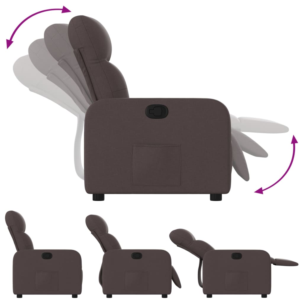 Fauteuil verstelbaar stof donkerbruin is nu te koop bij PeponiXL, paradijselijk wonen!