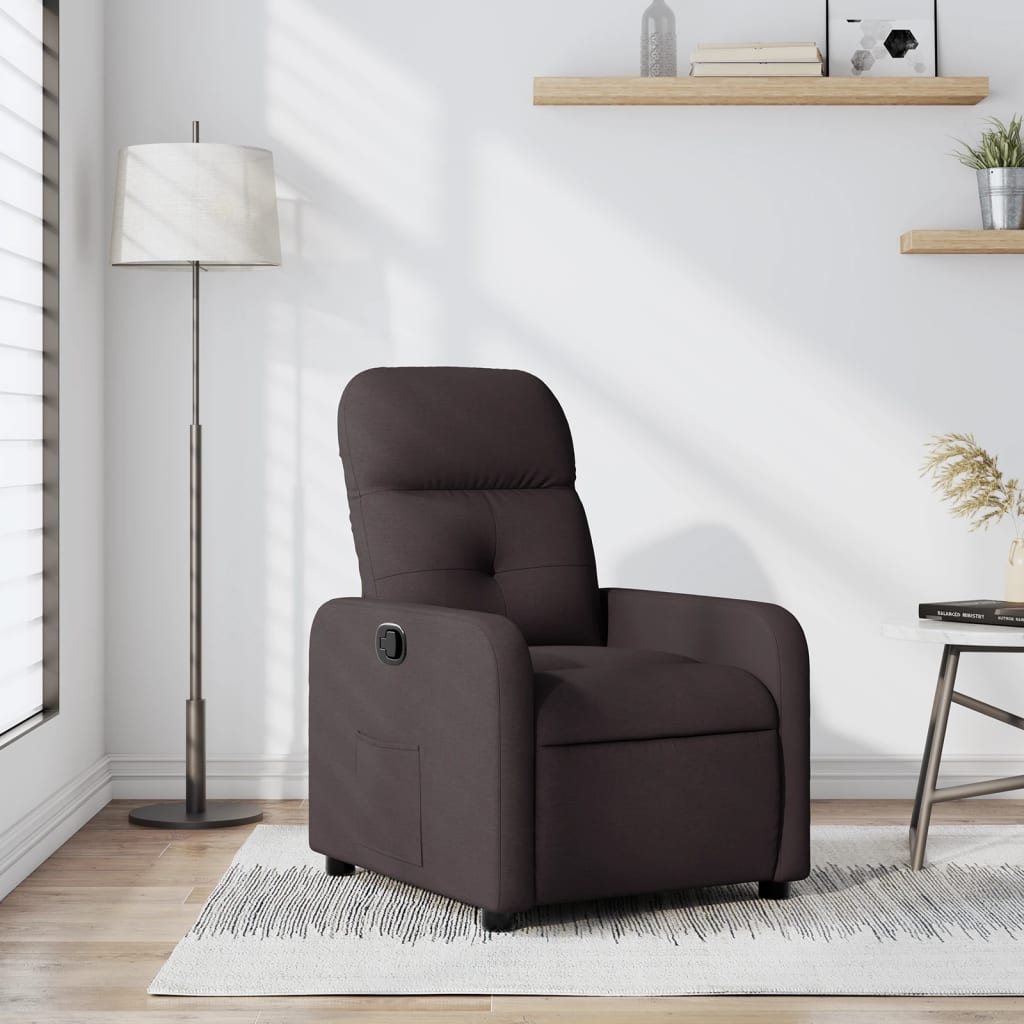 Fauteuil verstelbaar stof donkerbruin is nu te koop bij PeponiXL, paradijselijk wonen!