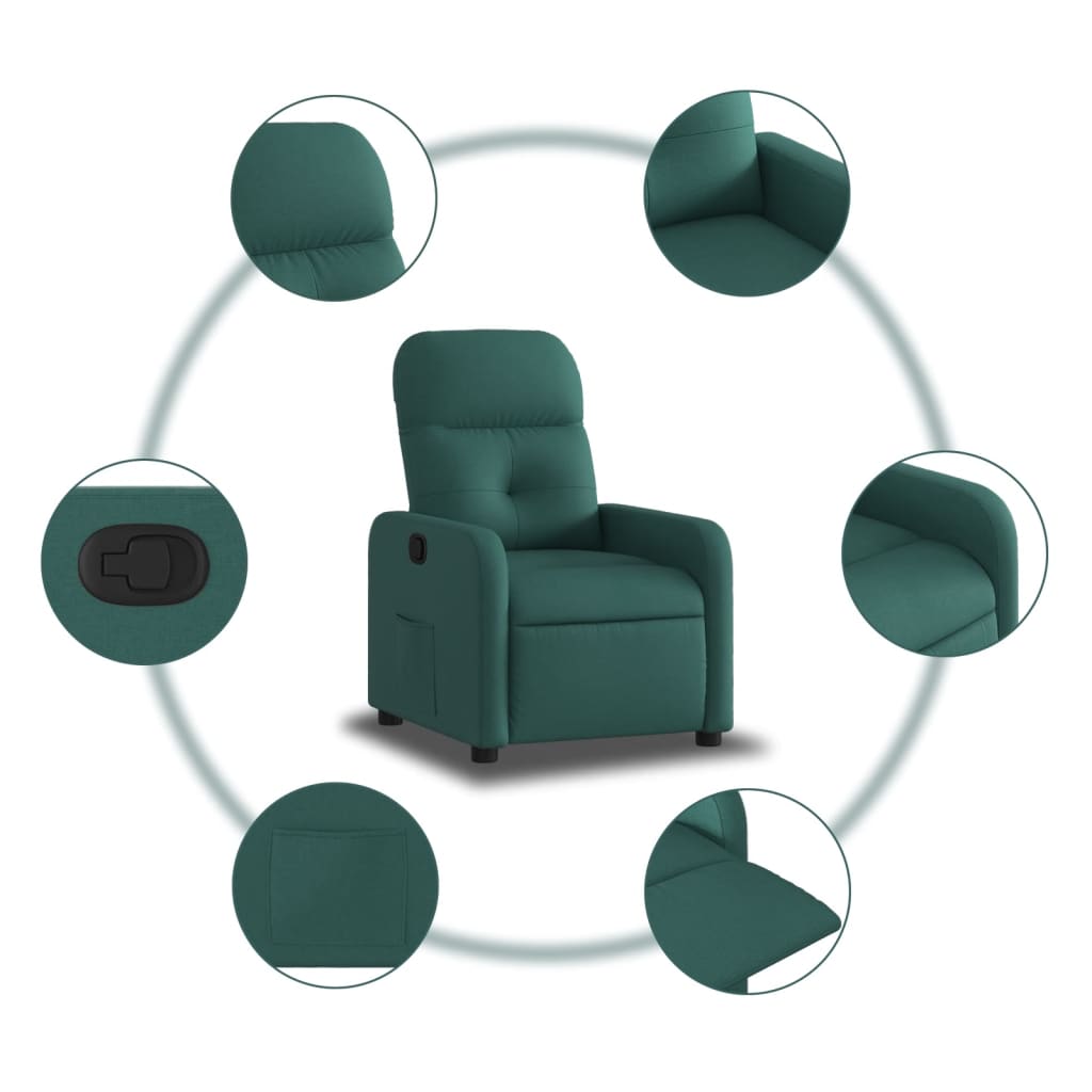 Fauteuil verstelbaar stof donkergroen is nu te koop bij PeponiXL, paradijselijk wonen!