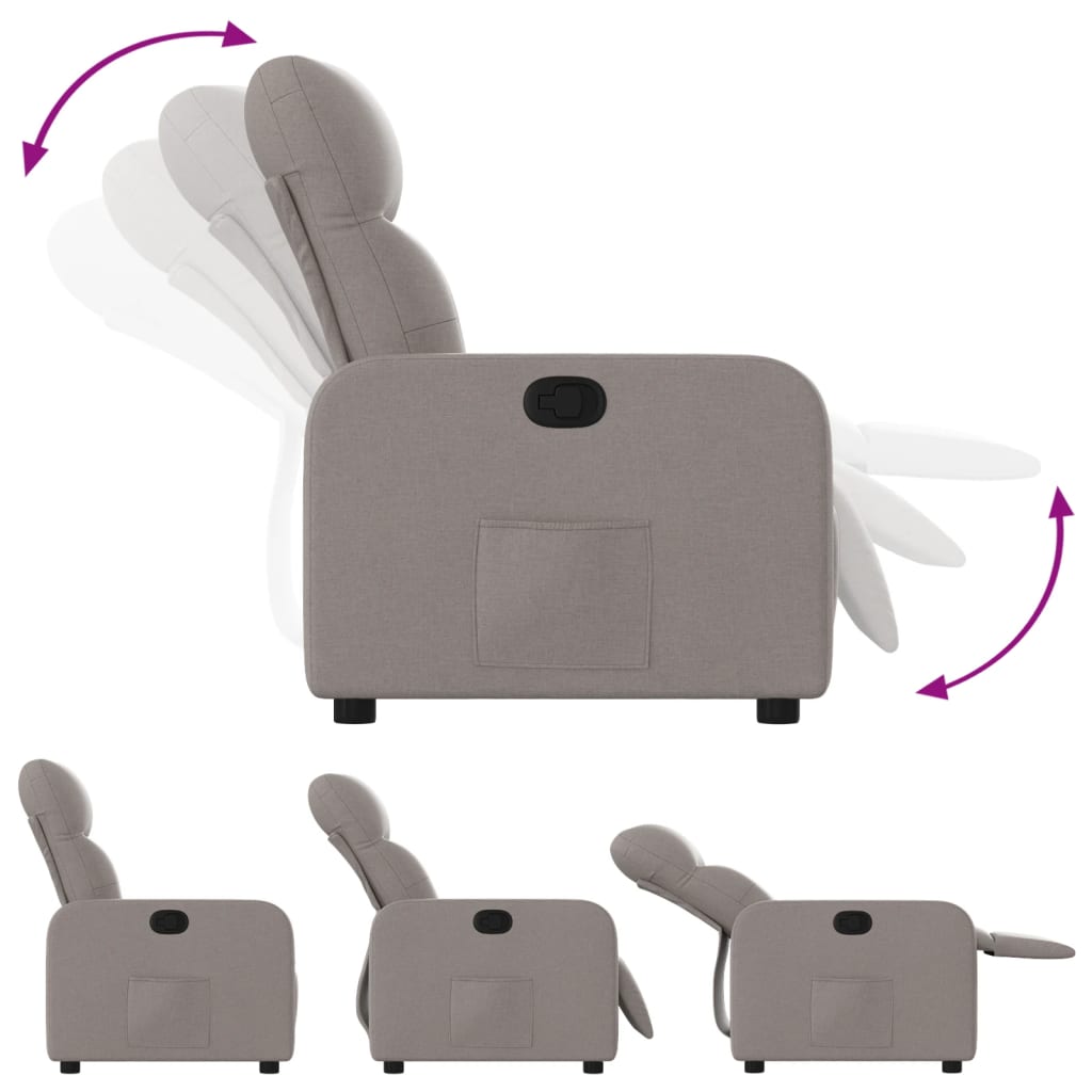 Fauteuil verstelbaar stof taupe is nu te koop bij PeponiXL, paradijselijk wonen!