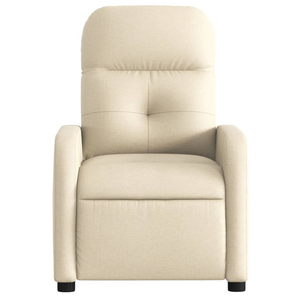 Fauteuil verstelbaar stof crèmekleurig is nu te koop bij PeponiXL, paradijselijk wonen!