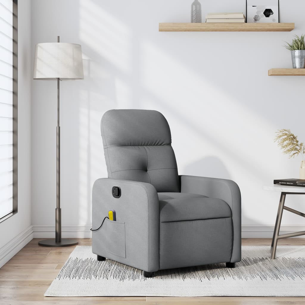 Massagestoel verstelbaar stof lichtgrijs is nu te koop bij PeponiXL, paradijselijk wonen!