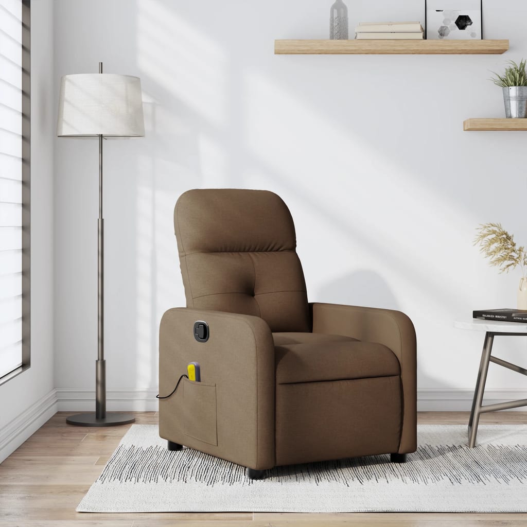 Massagestoel verstelbaar stof bruin is nu te koop bij PeponiXL, paradijselijk wonen!