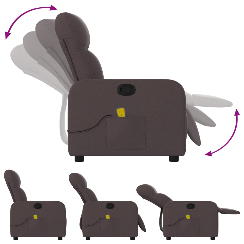 Massagestoel verstelbaar stof donkerbruin is nu te koop bij PeponiXL, paradijselijk wonen!