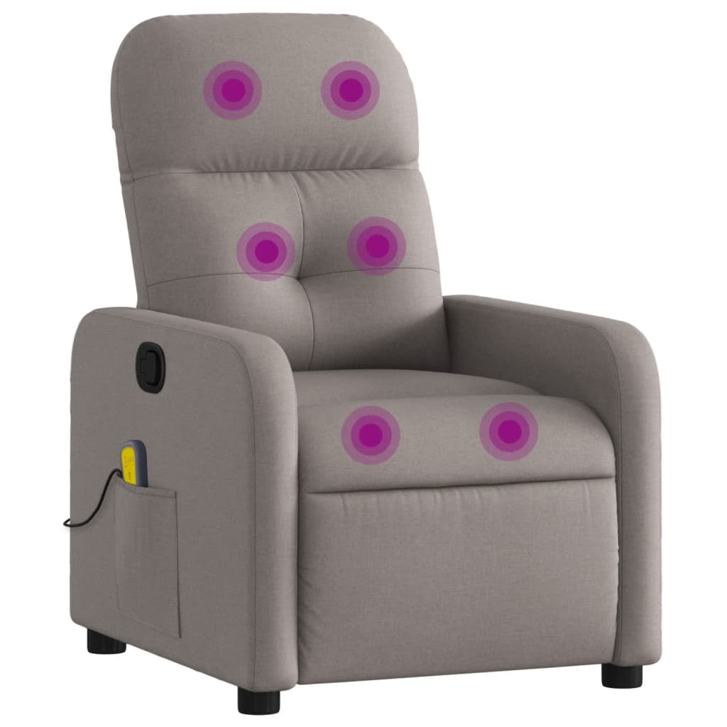 Massagestoel verstelbaar stof taupe is nu te koop bij PeponiXL, paradijselijk wonen!