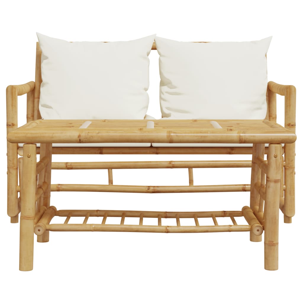 2-delige tuinbankset met kussens van bamboe is nu te koop bij PeponiXL, paradijselijk wonen!