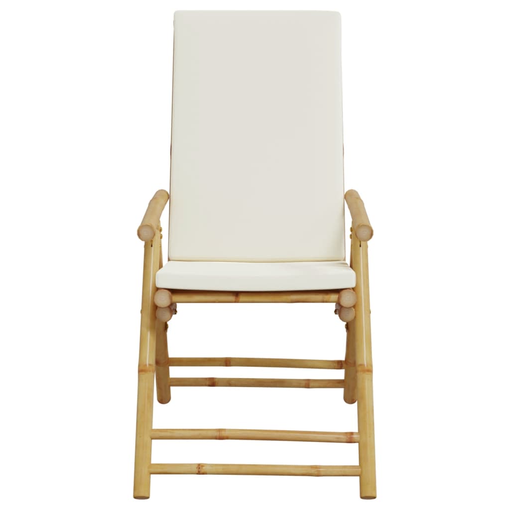 Tuinstoelen 2 st inklapbaar met kussens bamboe is nu te koop bij PeponiXL, paradijselijk wonen!