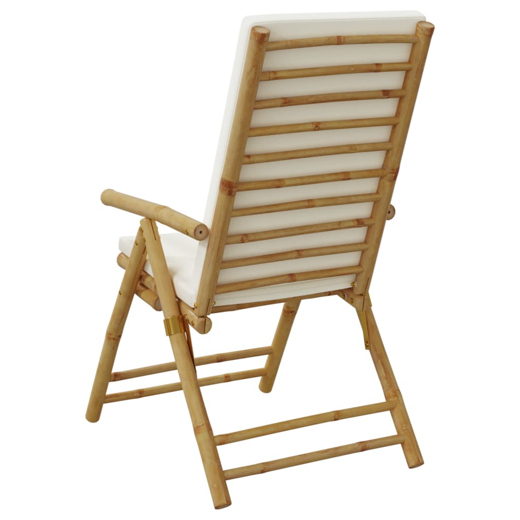 Tuinstoelen 2 st inklapbaar met kussens bamboe is nu te koop bij PeponiXL, paradijselijk wonen!