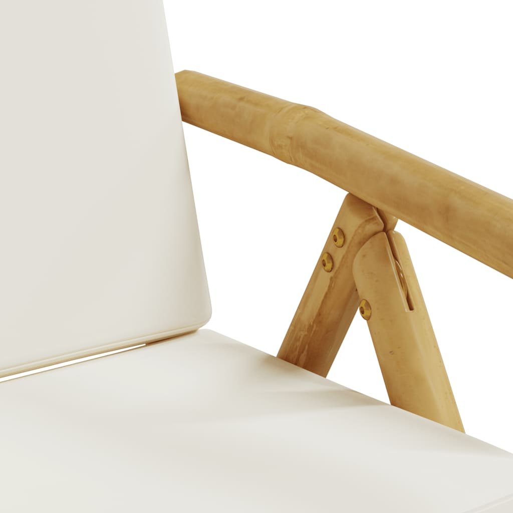 Tuinstoelen 2 st inklapbaar met kussens bamboe is nu te koop bij PeponiXL, paradijselijk wonen!