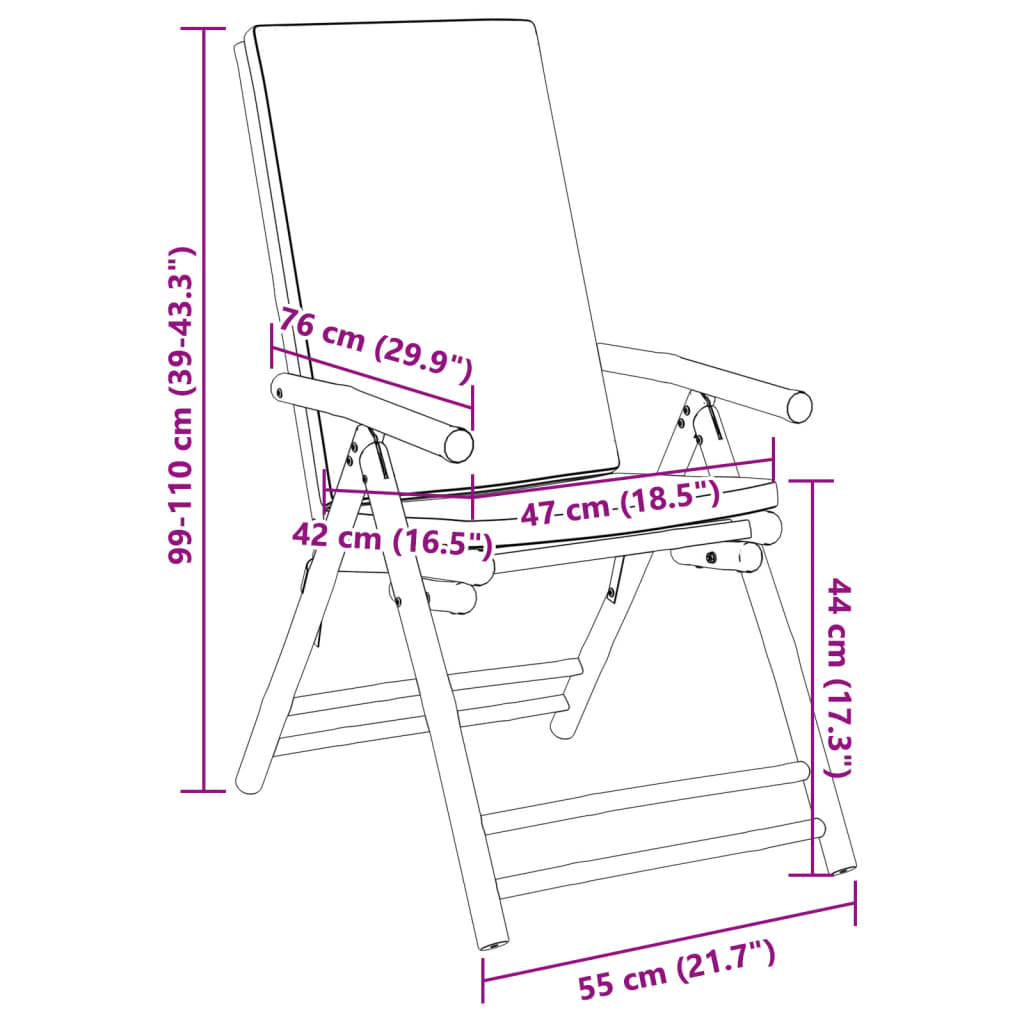 Tuinstoelen 2 st inklapbaar met kussens bamboe is nu te koop bij PeponiXL, paradijselijk wonen!