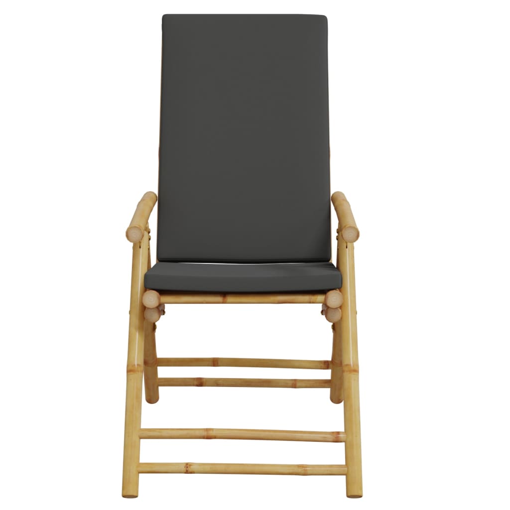 Tuinstoelen 2 st inklapbaar met kussens bamboe is nu te koop bij PeponiXL, paradijselijk wonen!
