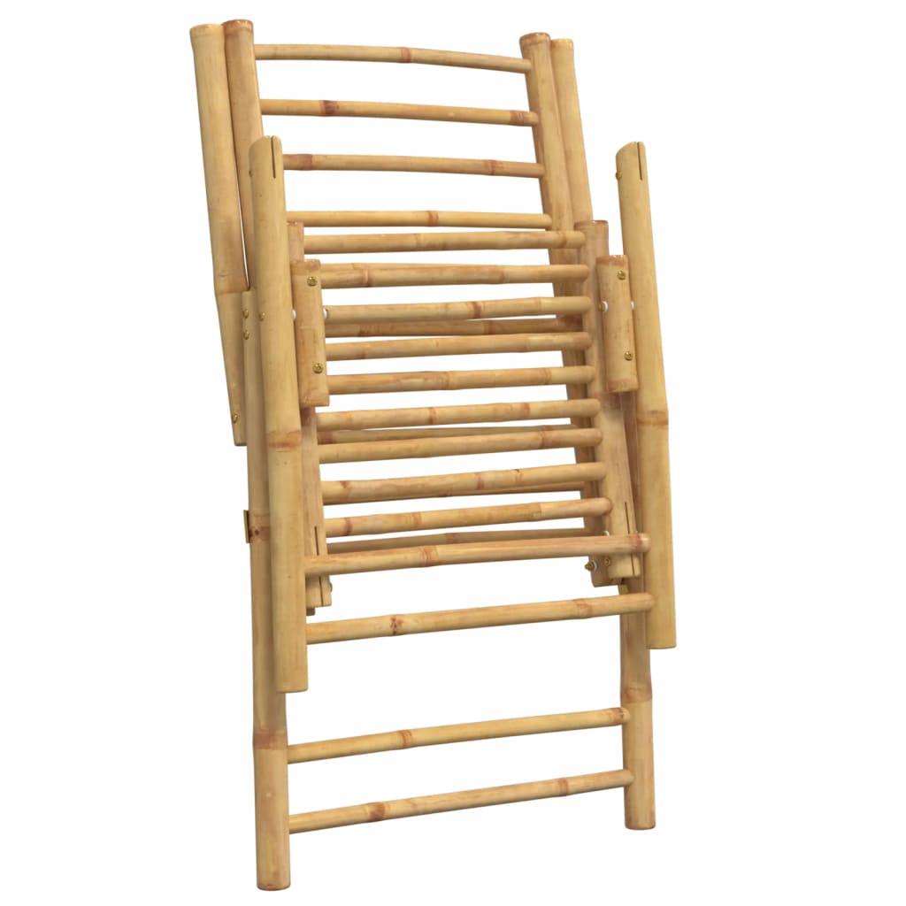 Tuinstoelen 2 st inklapbaar met kussens bamboe is nu te koop bij PeponiXL, paradijselijk wonen!