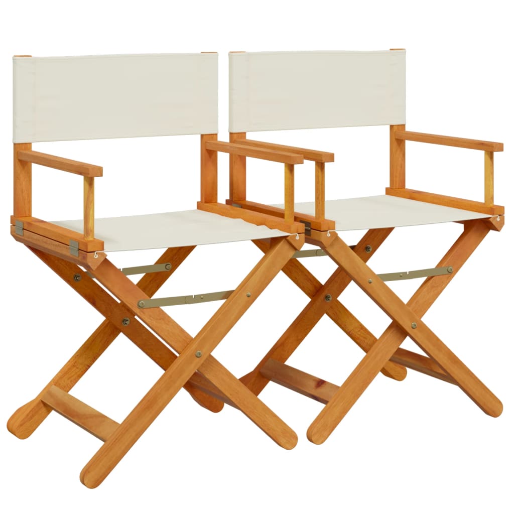 Regisseursstoelen 2 st inklapbaar stof crèmewit is nu te koop bij PeponiXL, paradijselijk wonen!