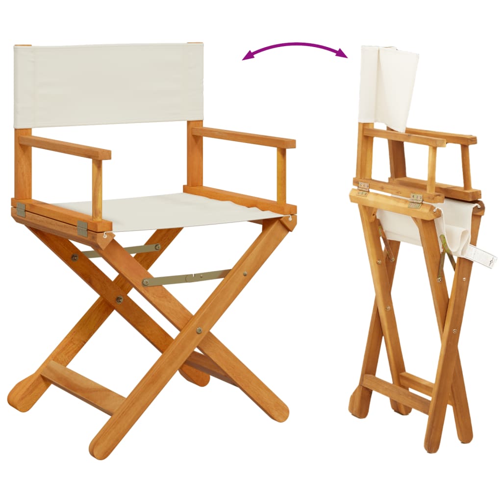 Regisseursstoelen 2 st inklapbaar stof crèmewit is nu te koop bij PeponiXL, paradijselijk wonen!