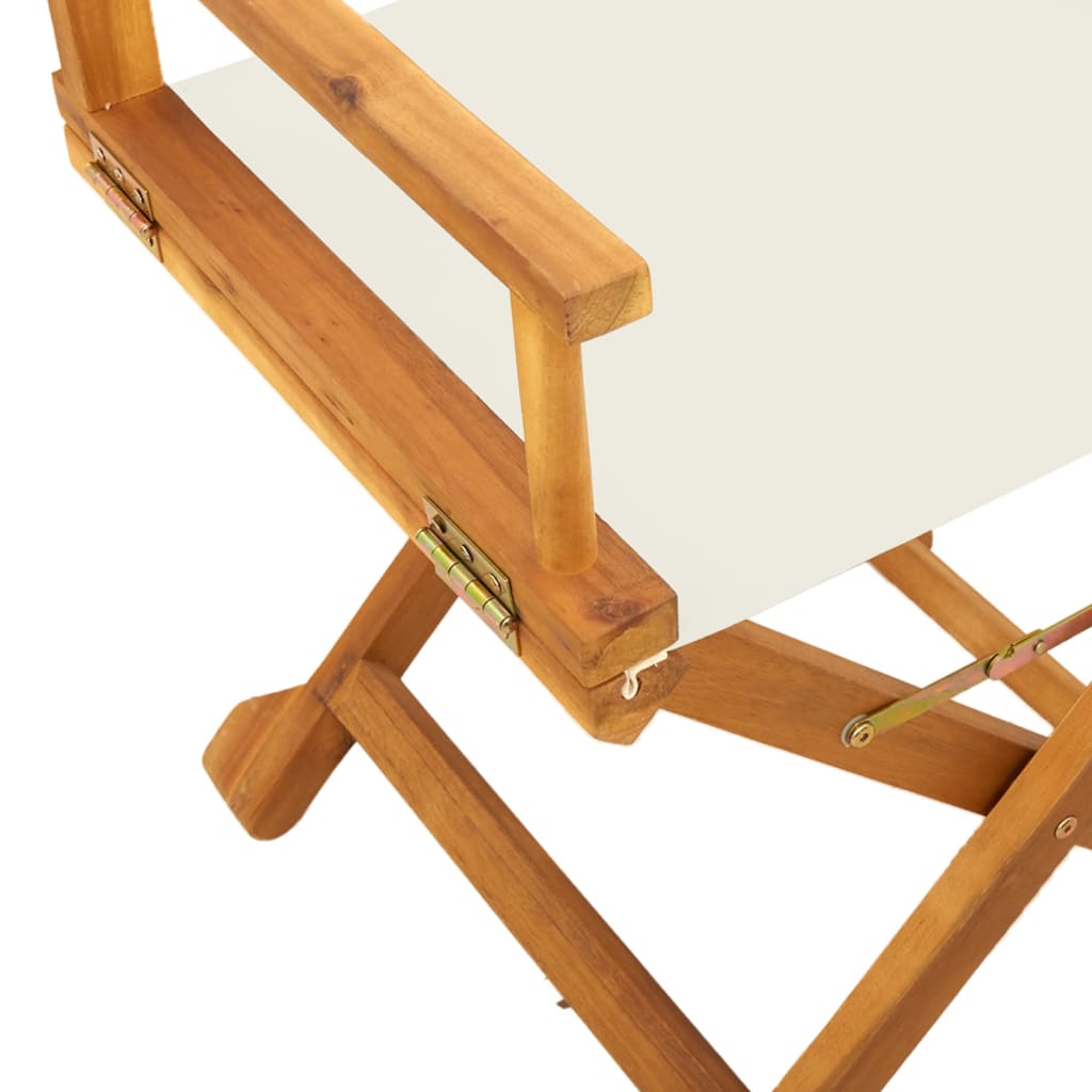 Regisseursstoelen 2 st inklapbaar stof crèmewit is nu te koop bij PeponiXL, paradijselijk wonen!