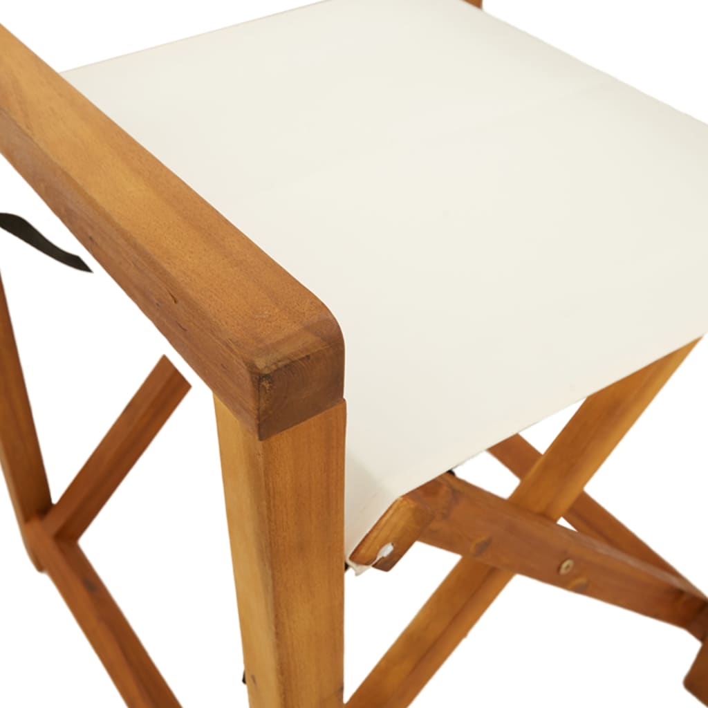Regisseursstoelen 2 st inklapbaar stof crèmewit is nu te koop bij PeponiXL, paradijselijk wonen!