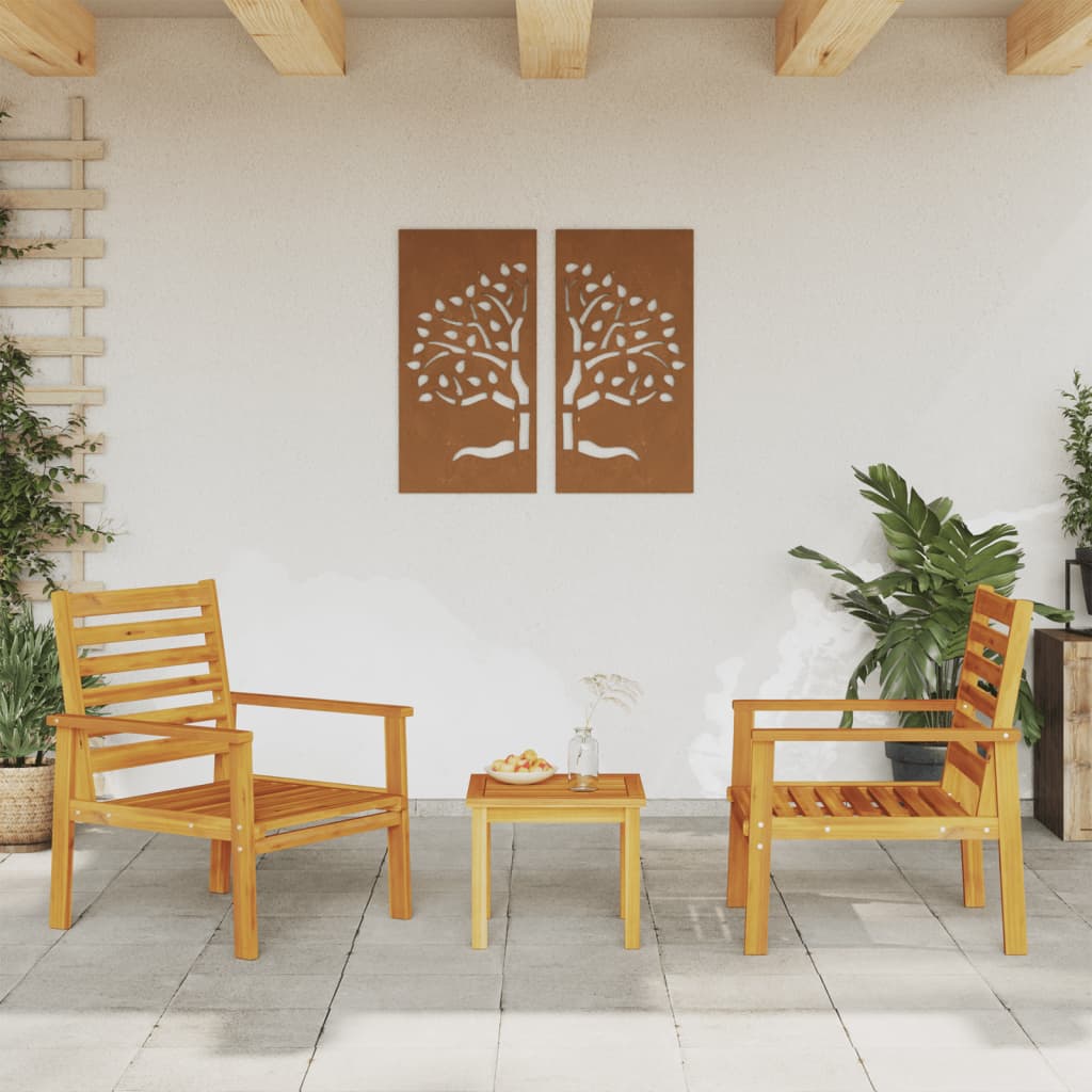 Tuinfauteuil 2 stuks 66,5 x 65 x 81 cm massief acaciahout is nu te koop bij PeponiXL, paradijselijk wonen!