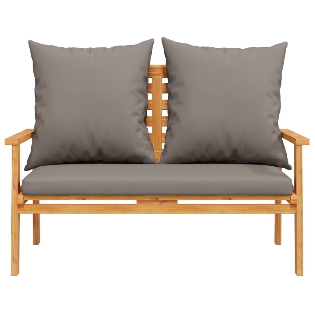 Tuinbank met kussen 120 cm massief acaciahout is nu te koop bij PeponiXL, paradijselijk wonen!