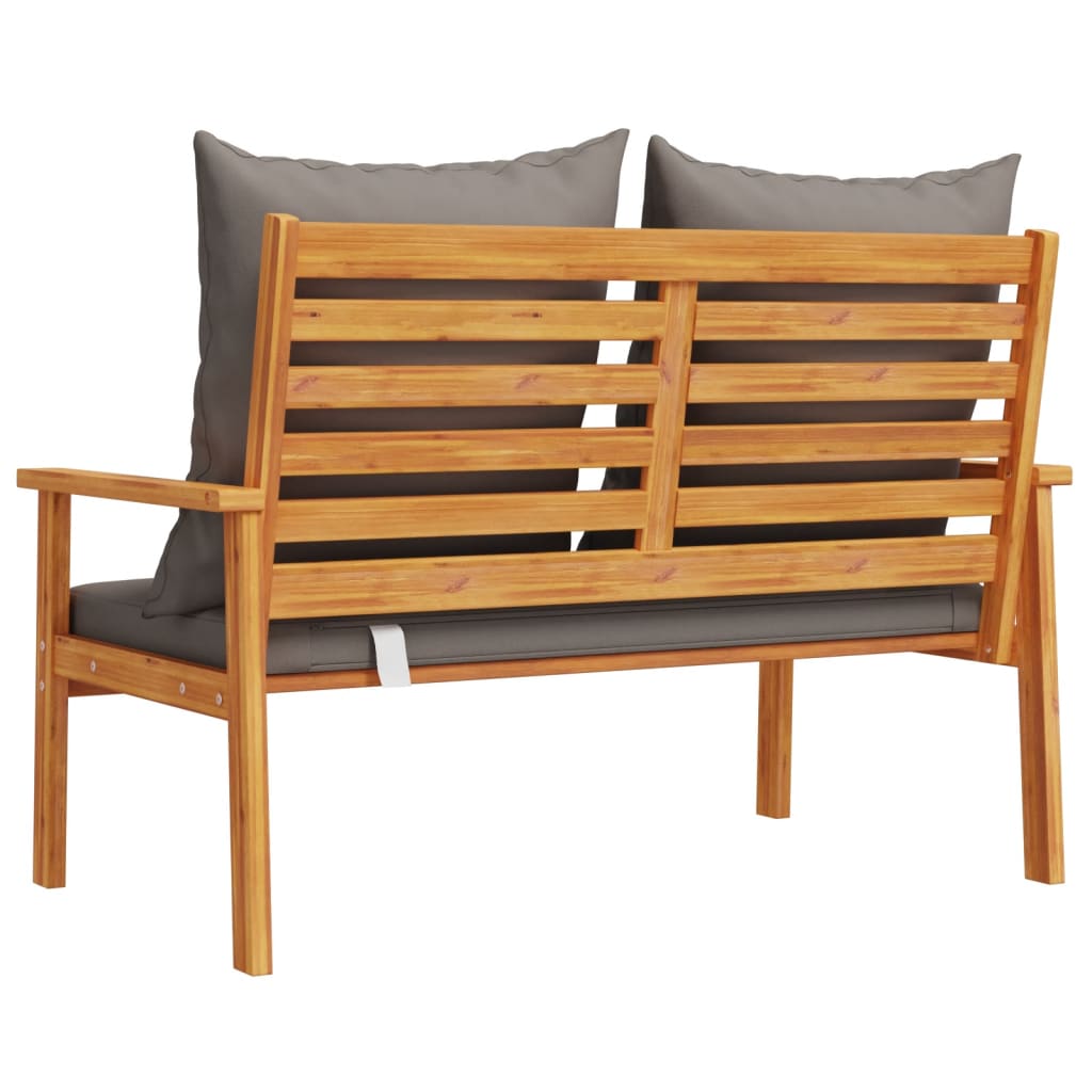 Tuinbank met kussen 120 cm massief acaciahout is nu te koop bij PeponiXL, paradijselijk wonen!