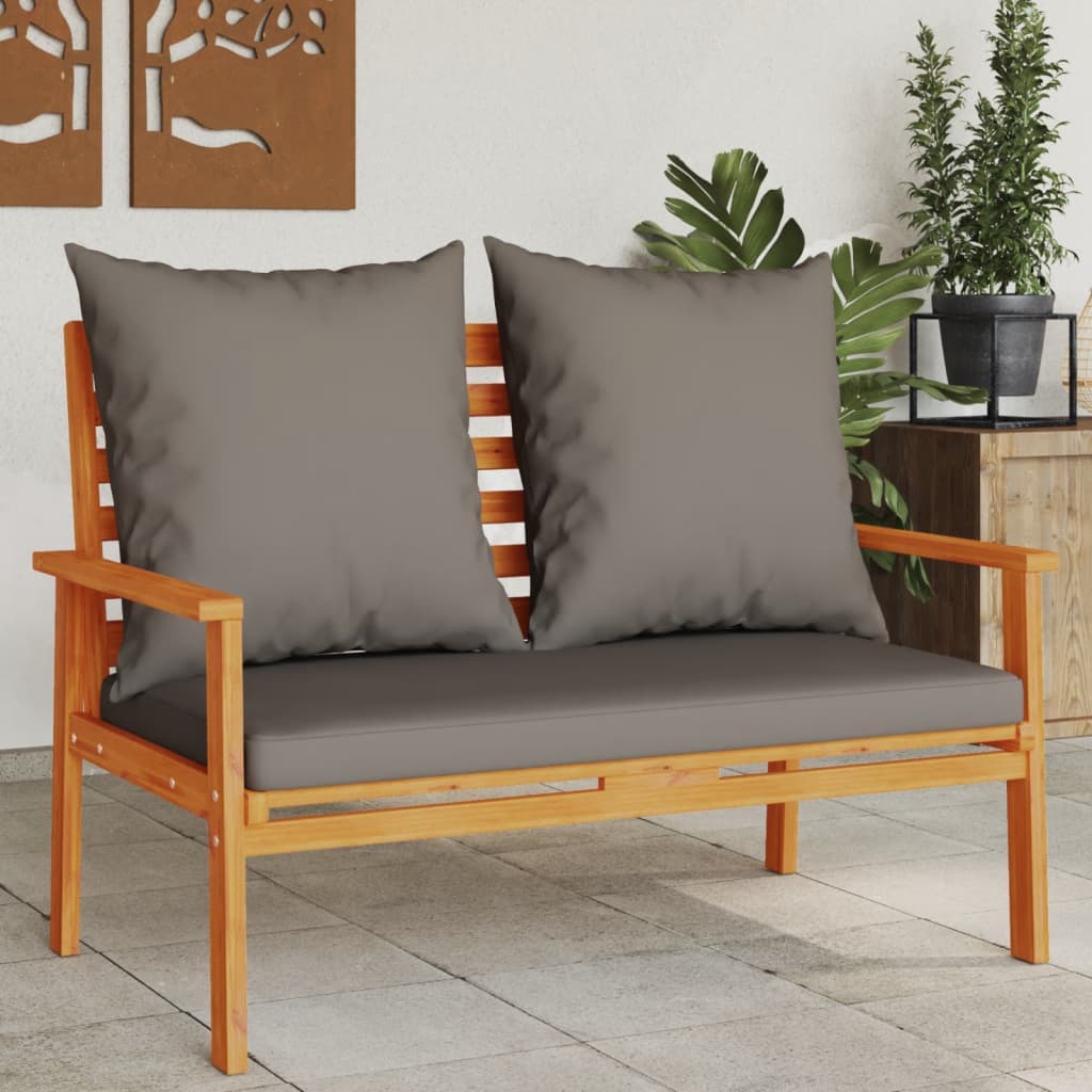 Tuinbank met kussen 120 cm massief acaciahout is nu te koop bij PeponiXL, paradijselijk wonen!