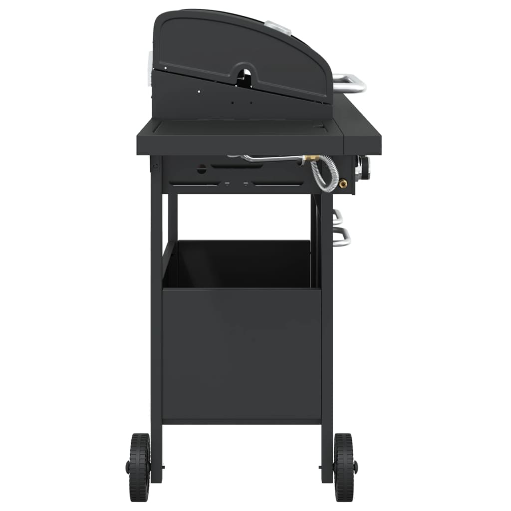 Gasbarbecue met 4 branders gepoedercoat staal zwart is nu te koop bij PeponiXL, paradijselijk wonen!