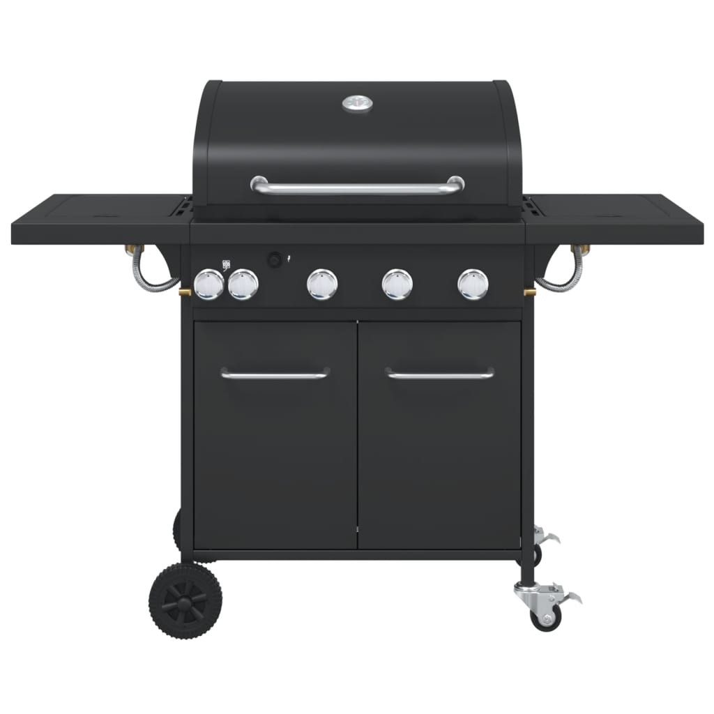 Gasbarbecue met 5 branders gepoedercoat staal zwart is nu te koop bij PeponiXL, paradijselijk wonen!
