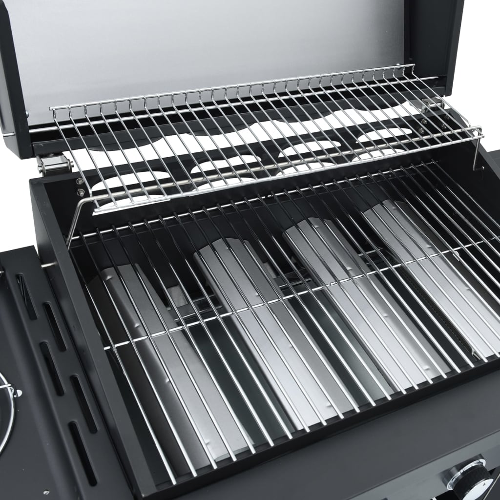 Gasbarbecue met 5 branders gepoedercoat staal zwart is nu te koop bij PeponiXL, paradijselijk wonen!