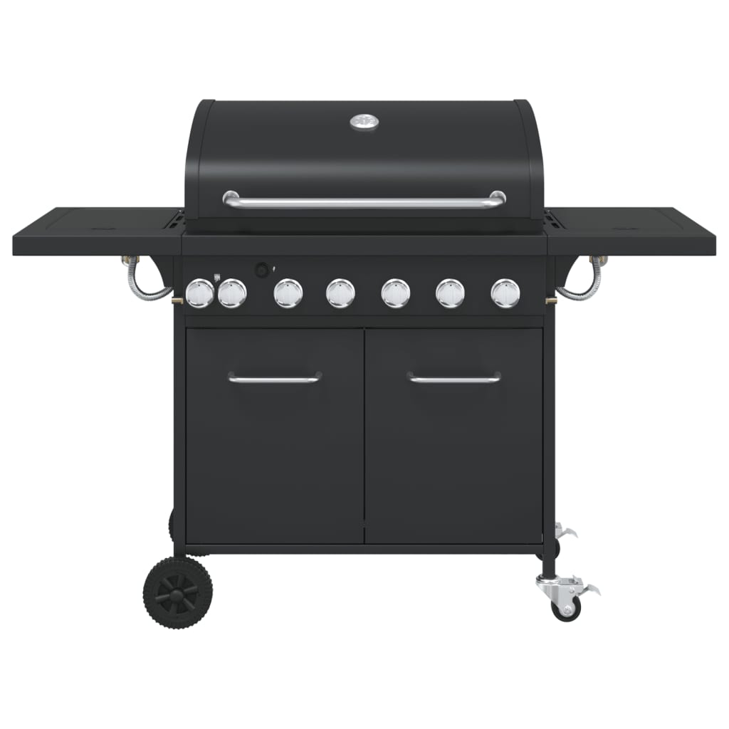 Gasbarbecue met 7 branders gepoedercoat staal zwart is nu te koop bij PeponiXL, paradijselijk wonen!