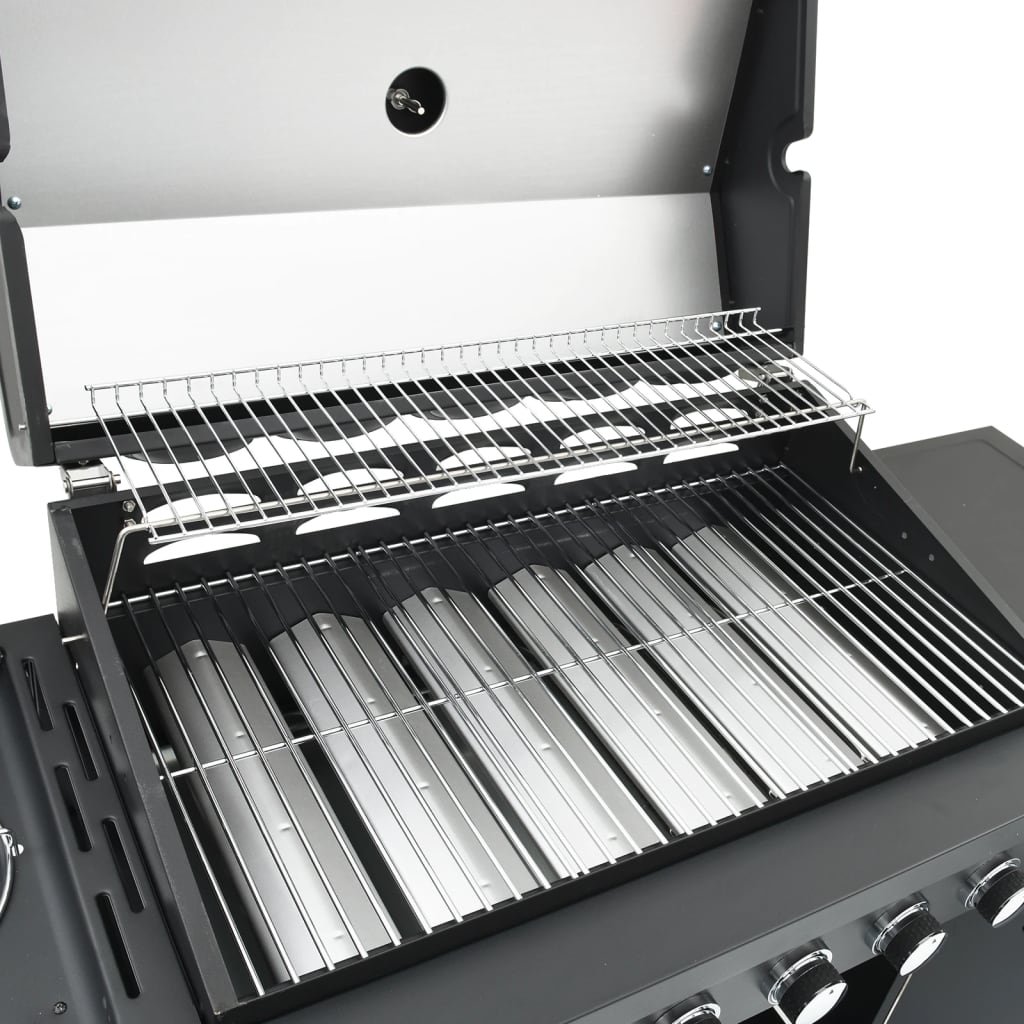 Gasbarbecue met 7 branders gepoedercoat staal zwart is nu te koop bij PeponiXL, paradijselijk wonen!