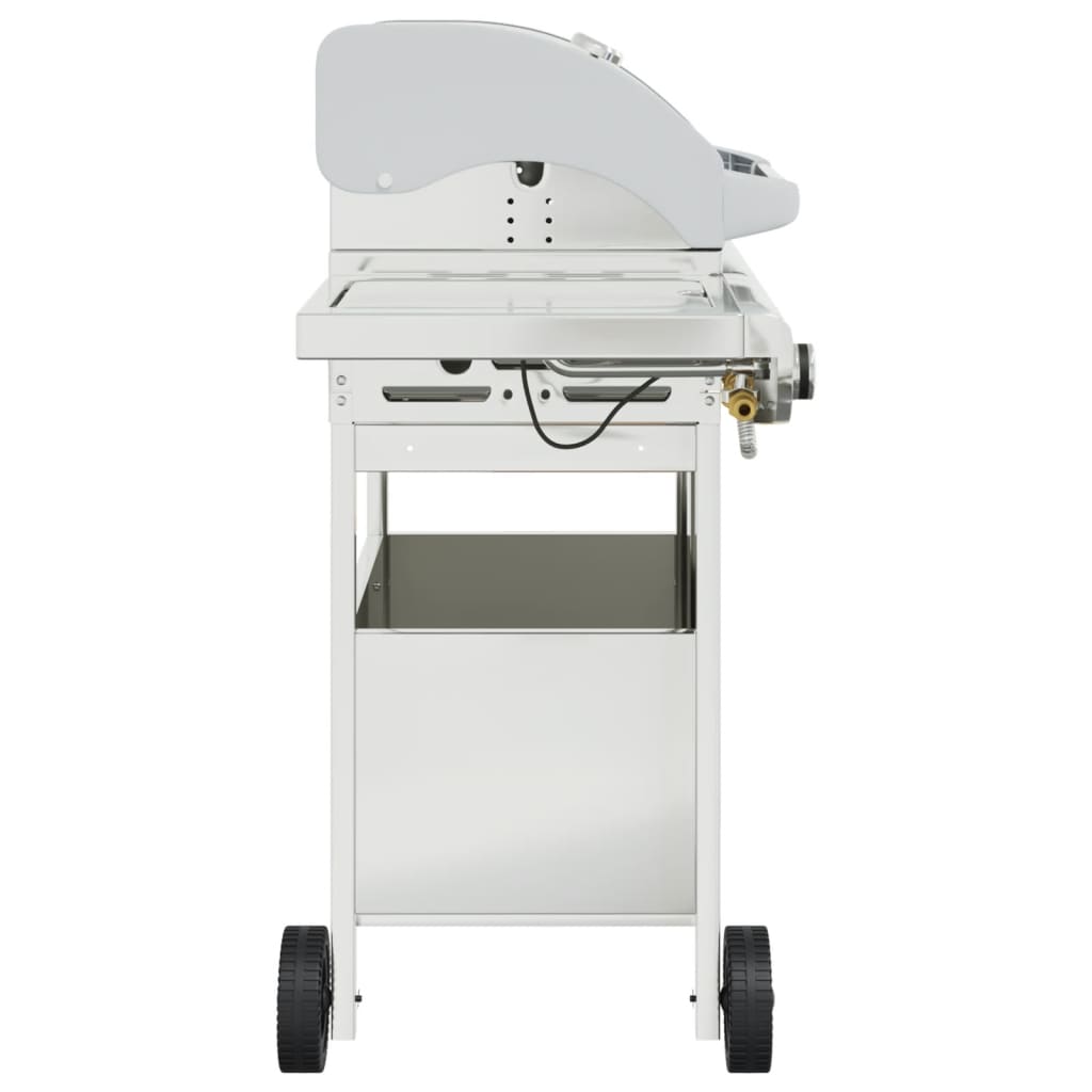 Gasbarbecue met 4 branders roestvrij staal zilverkleurig is nu te koop bij PeponiXL, paradijselijk wonen!