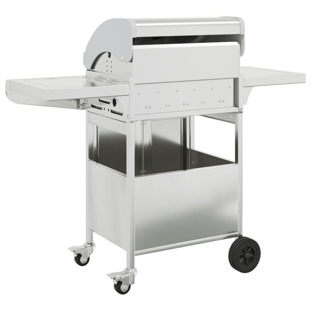 Gasbarbecue met 4 branders roestvrij staal zilverkleurig is nu te koop bij PeponiXL, paradijselijk wonen!