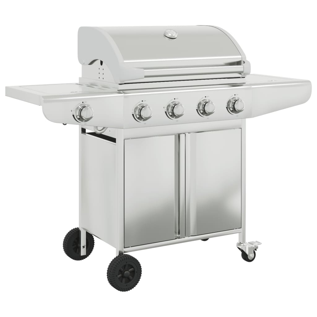 Gasbarbecue met 5 branders roestvrij staal zilverkleurig is nu te koop bij PeponiXL, paradijselijk wonen!