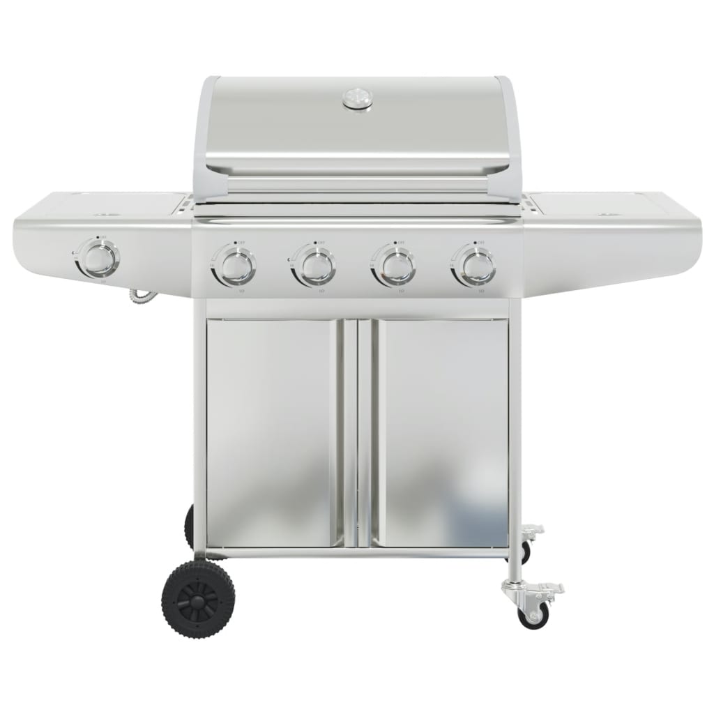 Gasbarbecue met 5 branders roestvrij staal zilverkleurig is nu te koop bij PeponiXL, paradijselijk wonen!