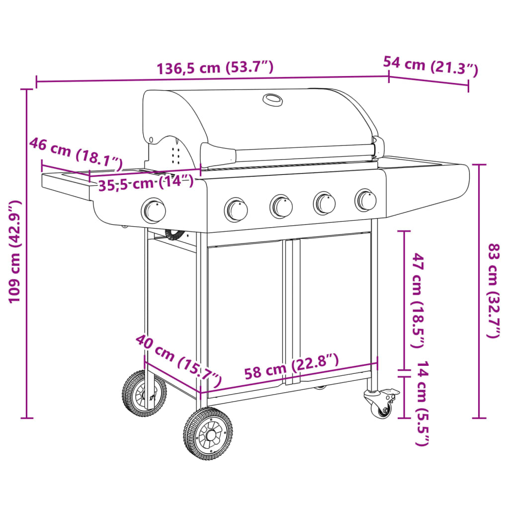 Gasbarbecue met 5 branders roestvrij staal zilverkleurig is nu te koop bij PeponiXL, paradijselijk wonen!