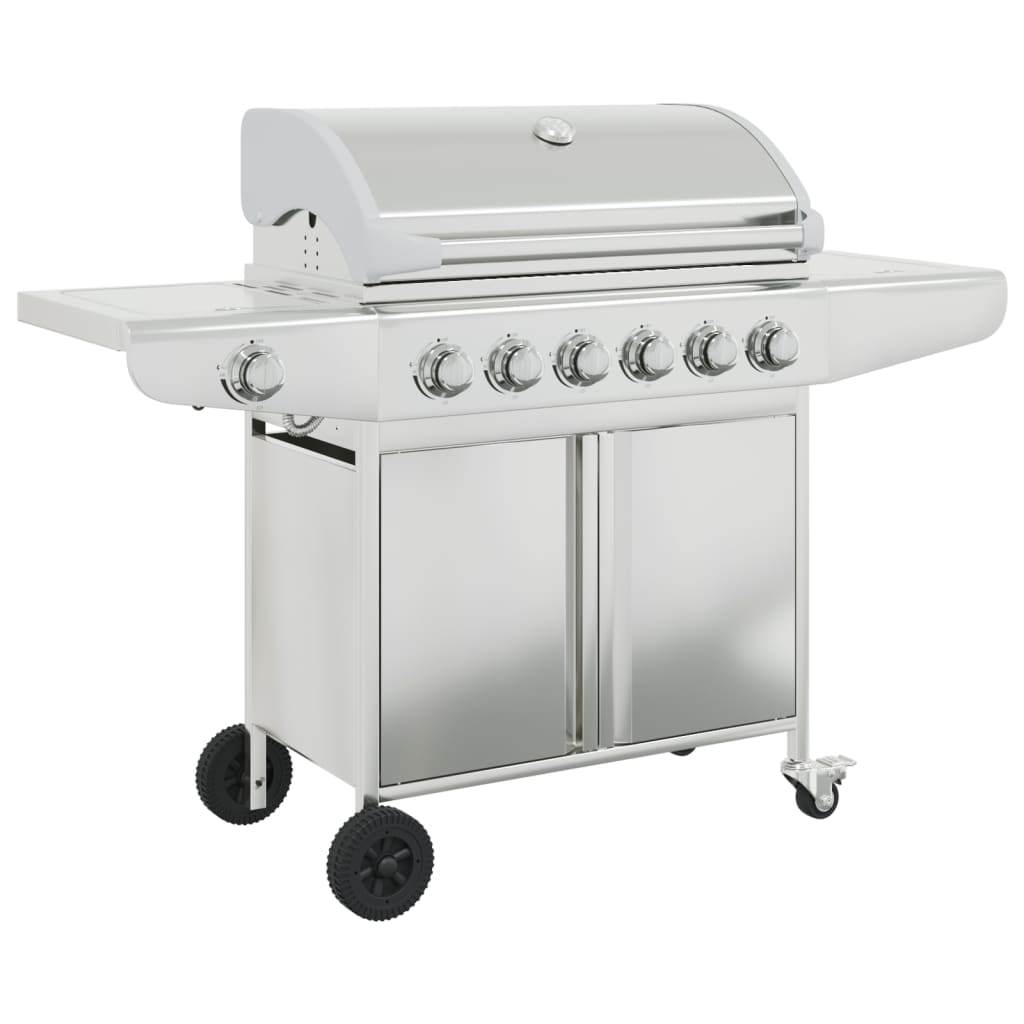 Gasbarbecue met 7 branders roestvrij staal zilverkleurig is nu te koop bij PeponiXL, paradijselijk wonen!