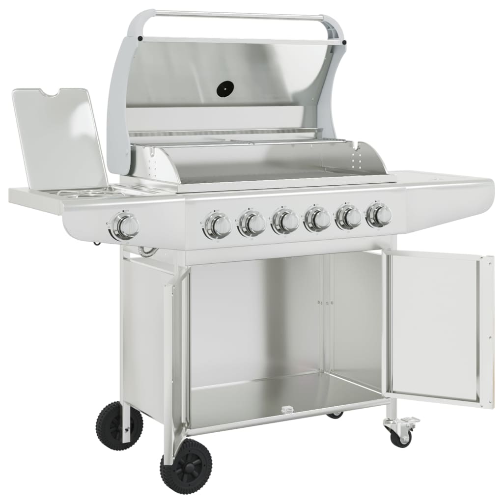 Gasbarbecue met 7 branders roestvrij staal zilverkleurig is nu te koop bij PeponiXL, paradijselijk wonen!