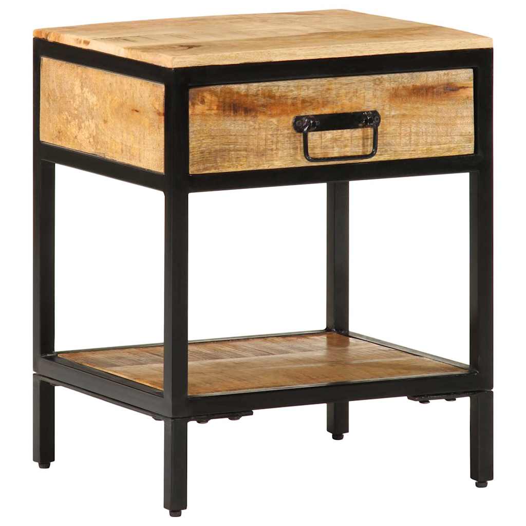 Nachtkastje Bruin 40 x 35 x 50 cm Massief Mangohout en Metaal is nu te koop bij PeponiXL, paradijselijk wonen!