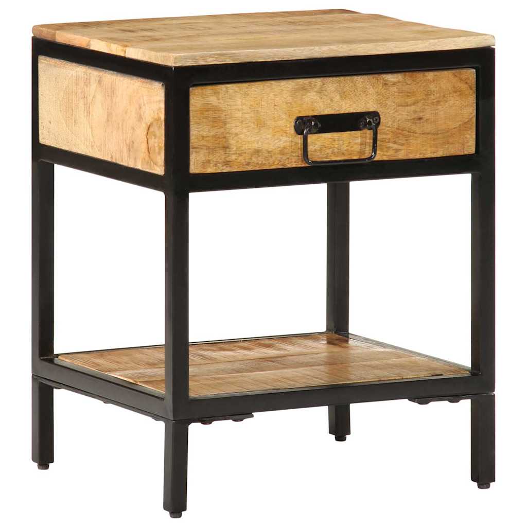 Nachtkastje Bruin 40 x 35 x 50 cm Massief Mangohout en Metaal is nu te koop bij PeponiXL, paradijselijk wonen!