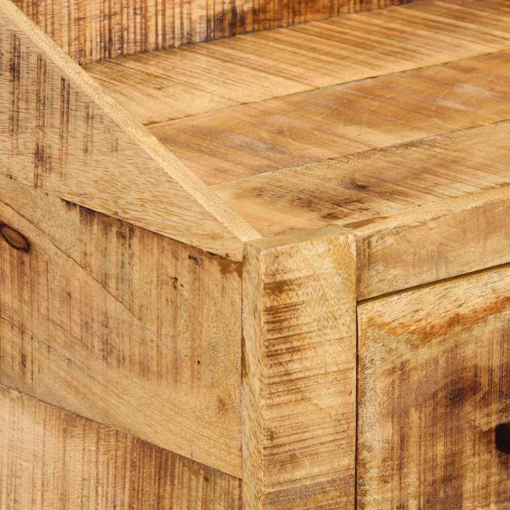 Nachtkastje met lade Bruin 40 x 30 x 30 cm Massief Mango Hout is nu te koop bij PeponiXL, paradijselijk wonen!