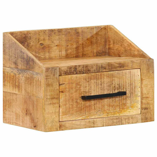 Nachtkastje met lade Bruin 40 x 30 x 30 cm Massief Mango Hout is nu te koop bij PeponiXL, paradijselijk wonen!