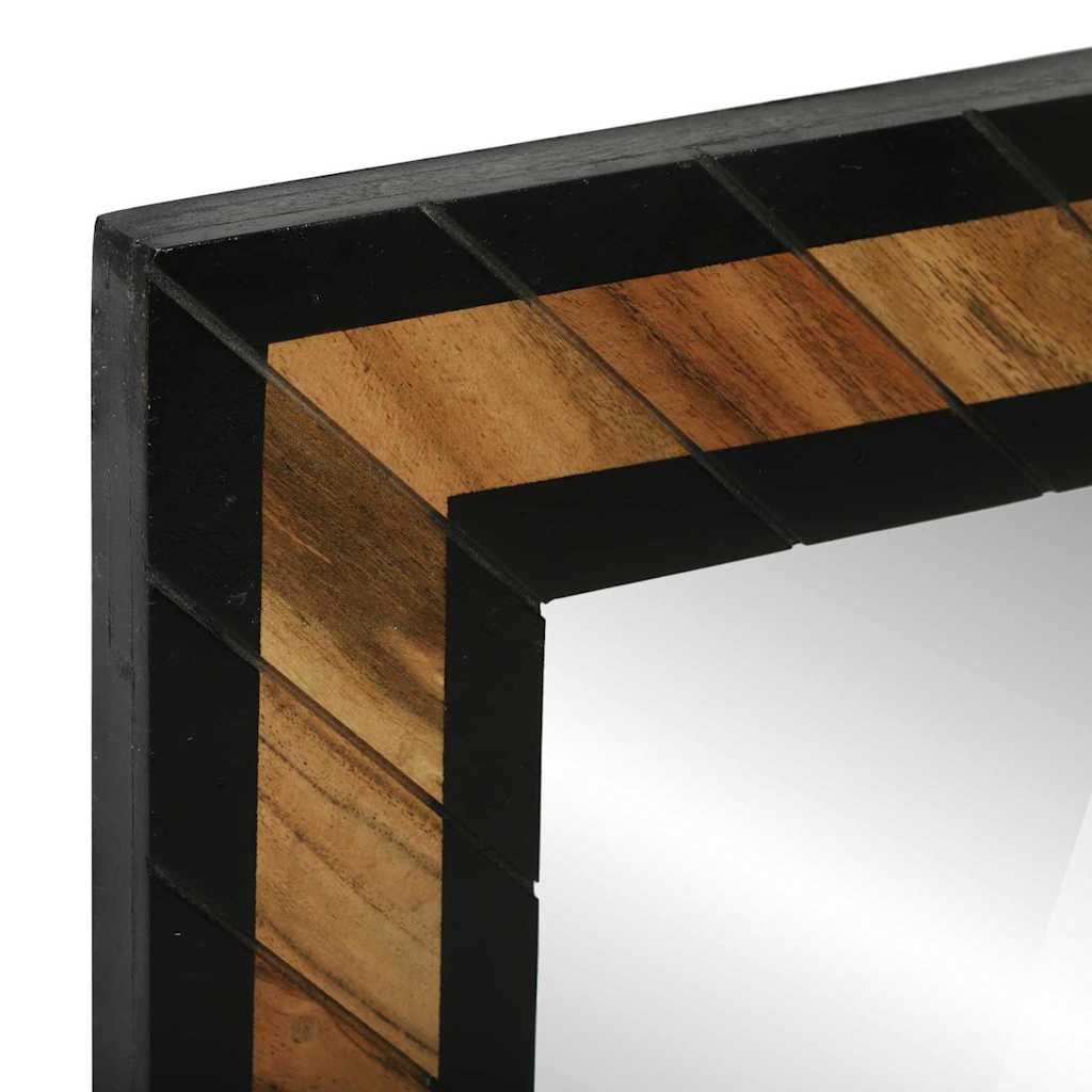 Wandspiegel Zwart en Bruin 70 x 2 x 70 cm Massief Acaciahout