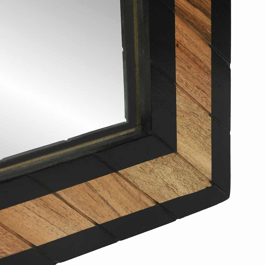 Wandspiegel Zwart en Bruin 70 x 2 x 70 cm Massief Acaciahout