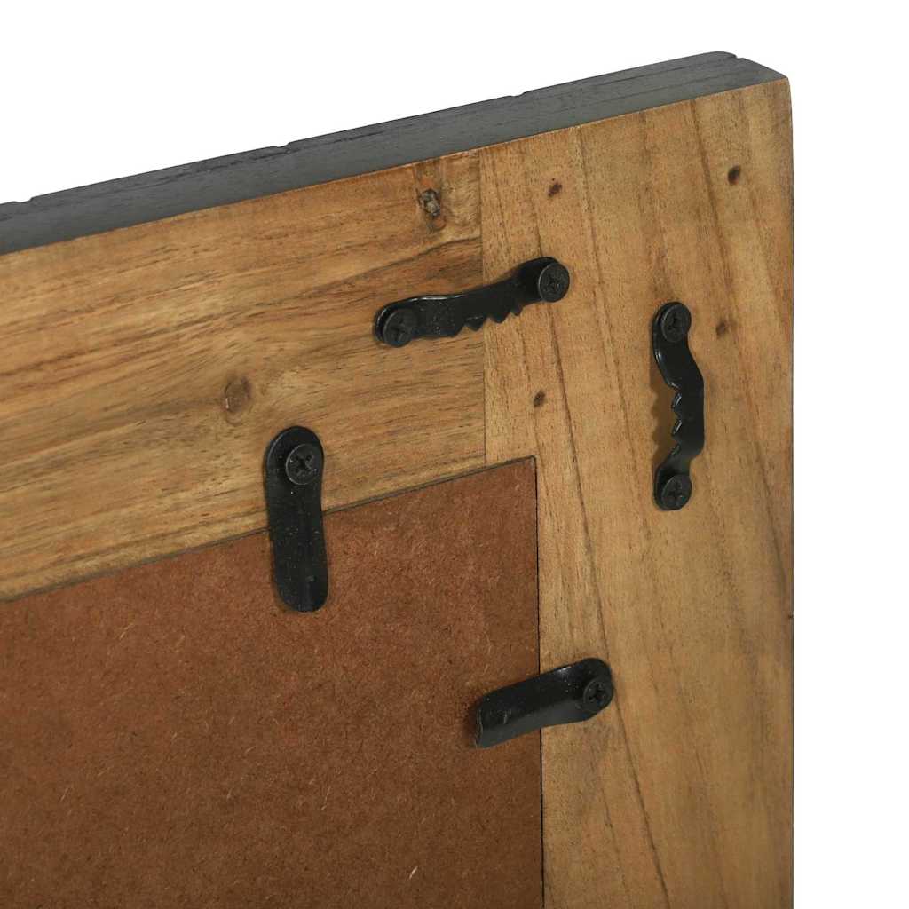 Wandspiegel Zwart en Bruin 70 x 2 x 70 cm Massief Acaciahout