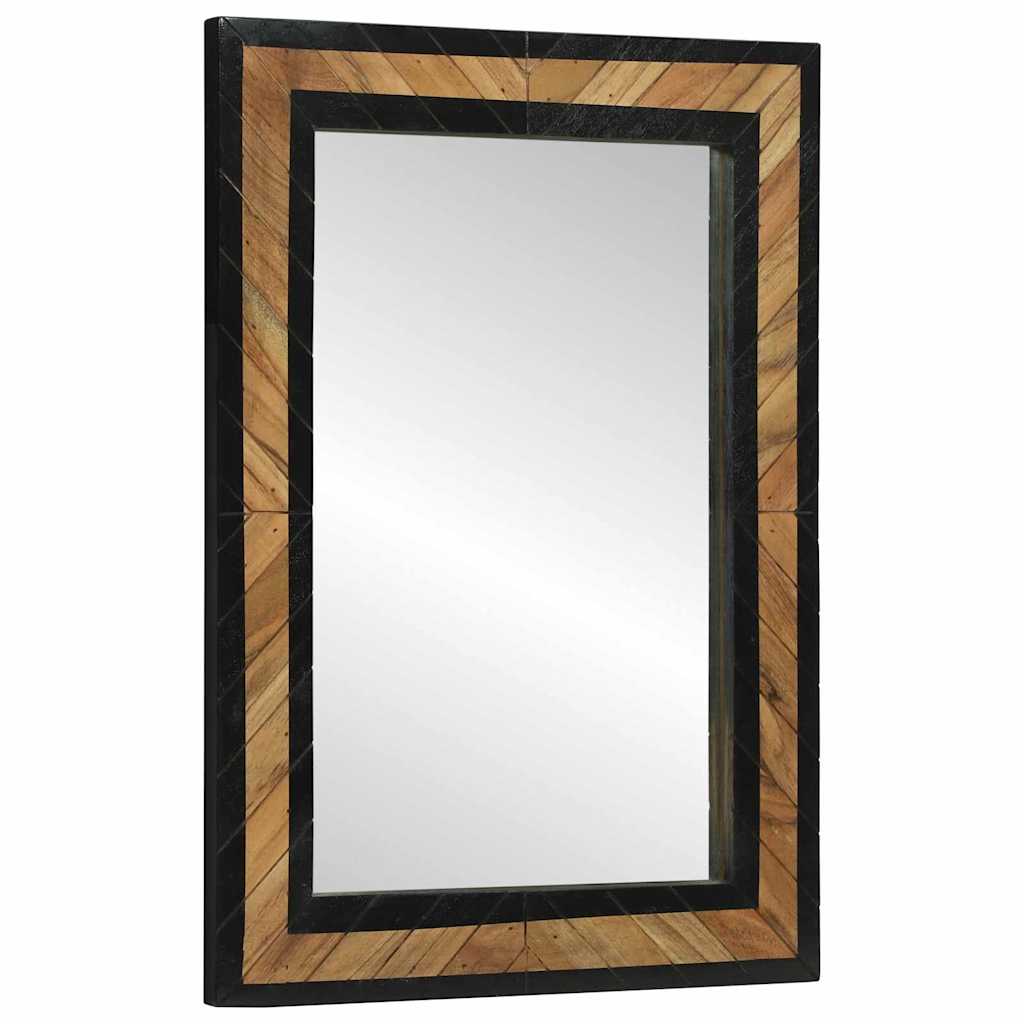 Wandspiegel Zwart en Bruin 70 x 2 x 70 cm Massief Acaciahout