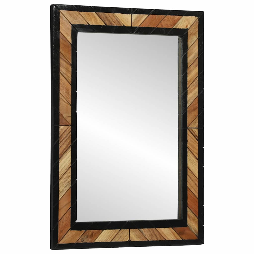Wandspiegel Zwart en Bruin 70 x 2 x 70 cm Massief Acaciahout