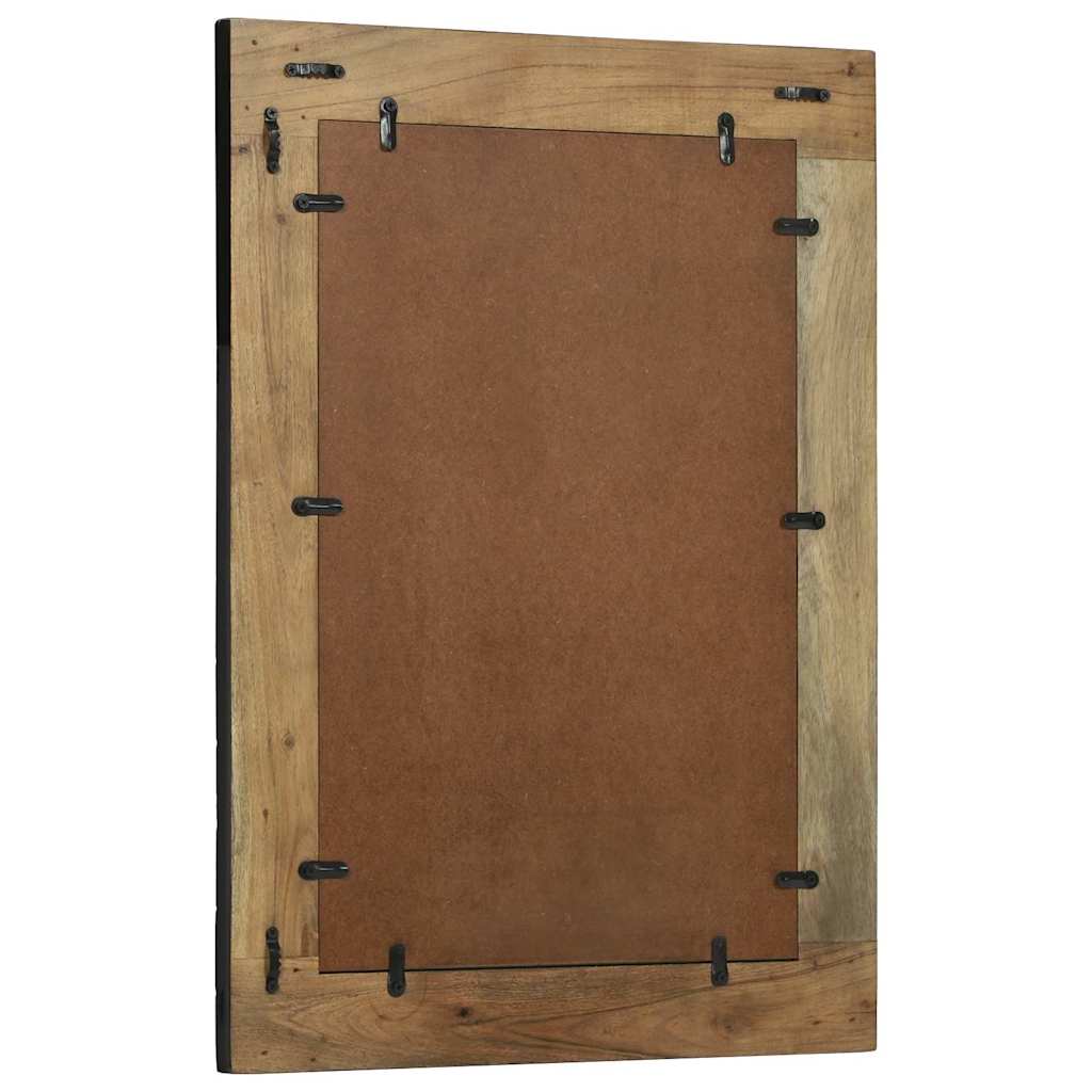Wandspiegel Zwart en Bruin 70 x 2 x 70 cm Massief Acaciahout
